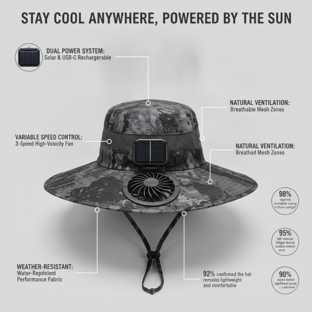 Solar-Powered Fan Hat