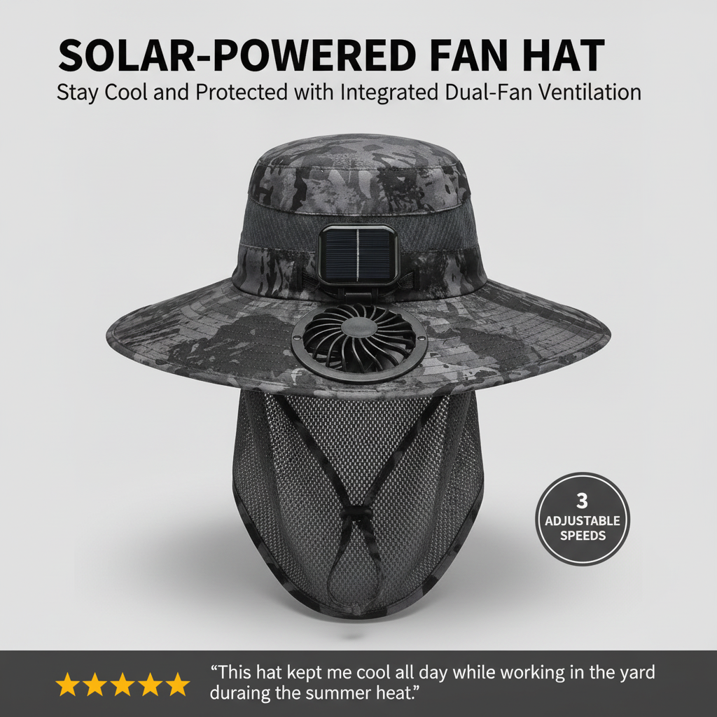 Solar-Powered Fan Hat